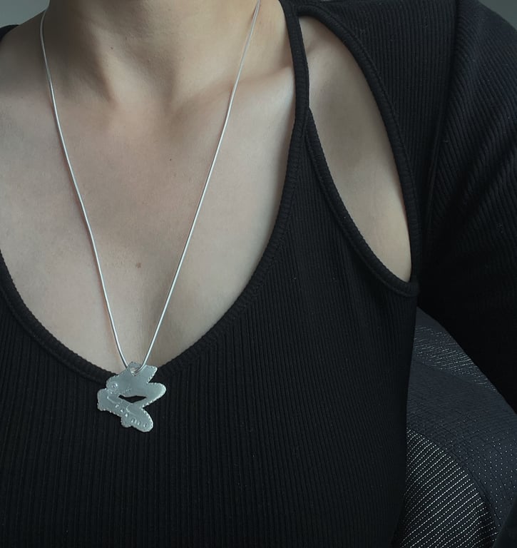 Silver pendant custom personalised illustration - gift custmized pendant with ch