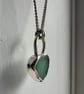 Stunning aqua sea glass set in a chunky sterling silver bezel - Image 3