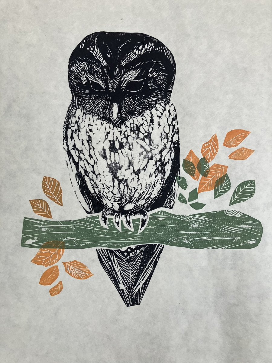 Autumn Tawny - Lino Cut