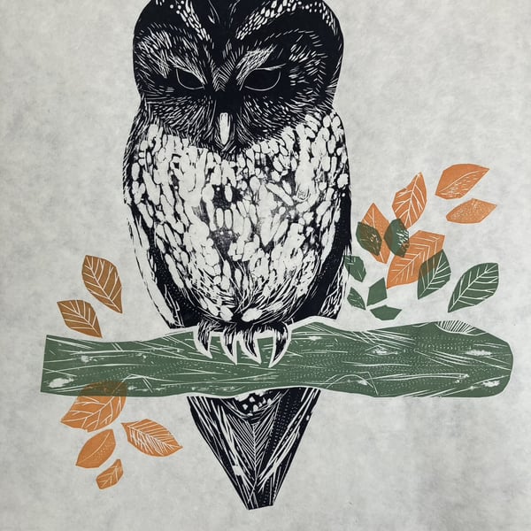 Autumn Tawny - Lino Cut