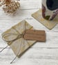 Hand Printed Linen Coaster Set - Image 1