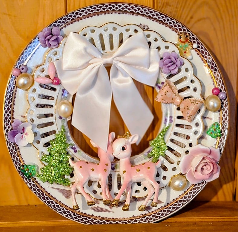 Beautiful handcrafted ceramic Christmas Wreath .
