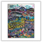 Scottish landscape - Glen Esk - framed - felt - needlework - fibre art 