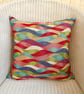 Scatter Cushion with Pad: Tapestry Waves design Gold reverse 17 (43cm) - Image 3