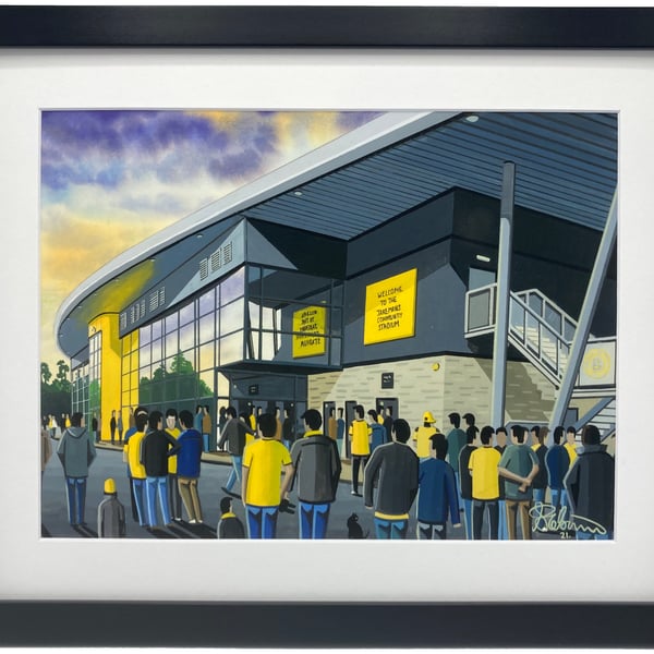 Boston Utd F.C Jakemans Community Stadium. Quality Framed, Football Art Print.