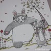 rabbit in a panda hat (meets a panda in a rabbit hat) - original illustration