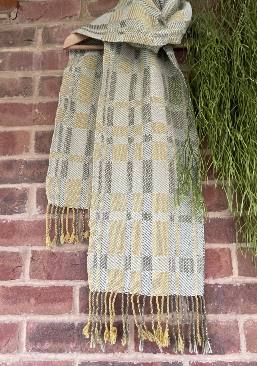 Handwoven Cotton and Alpaca Scarf