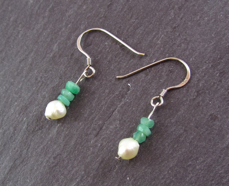 Emerald Pearl Earrings