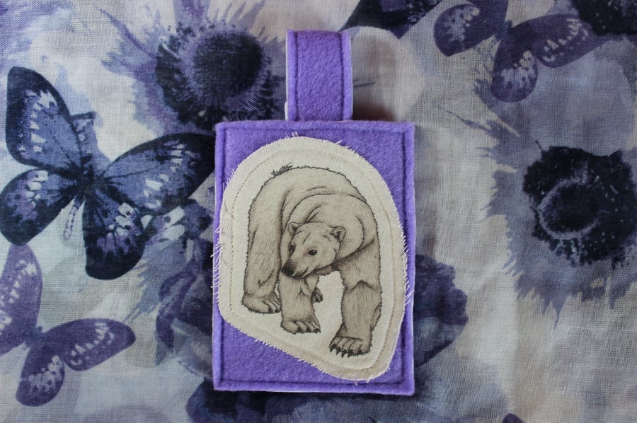 SALE ITEM - Polar Bear Card Holder Cute Bag Accessory Label