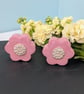 Ceramic pastel pink flower photo stands