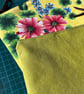 Reclaimed floral cotton zip pouch yellow purse - Image 4
