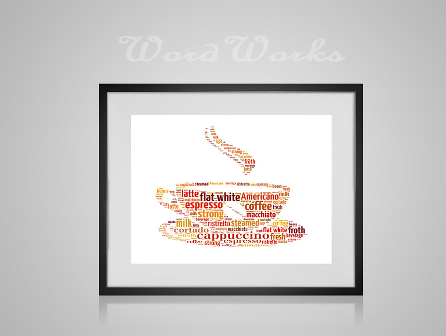 Personalised Coffee Cup Design Word Art Gifts 