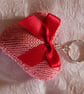 Hand Knitted Pink Heart Keyring - Image 2