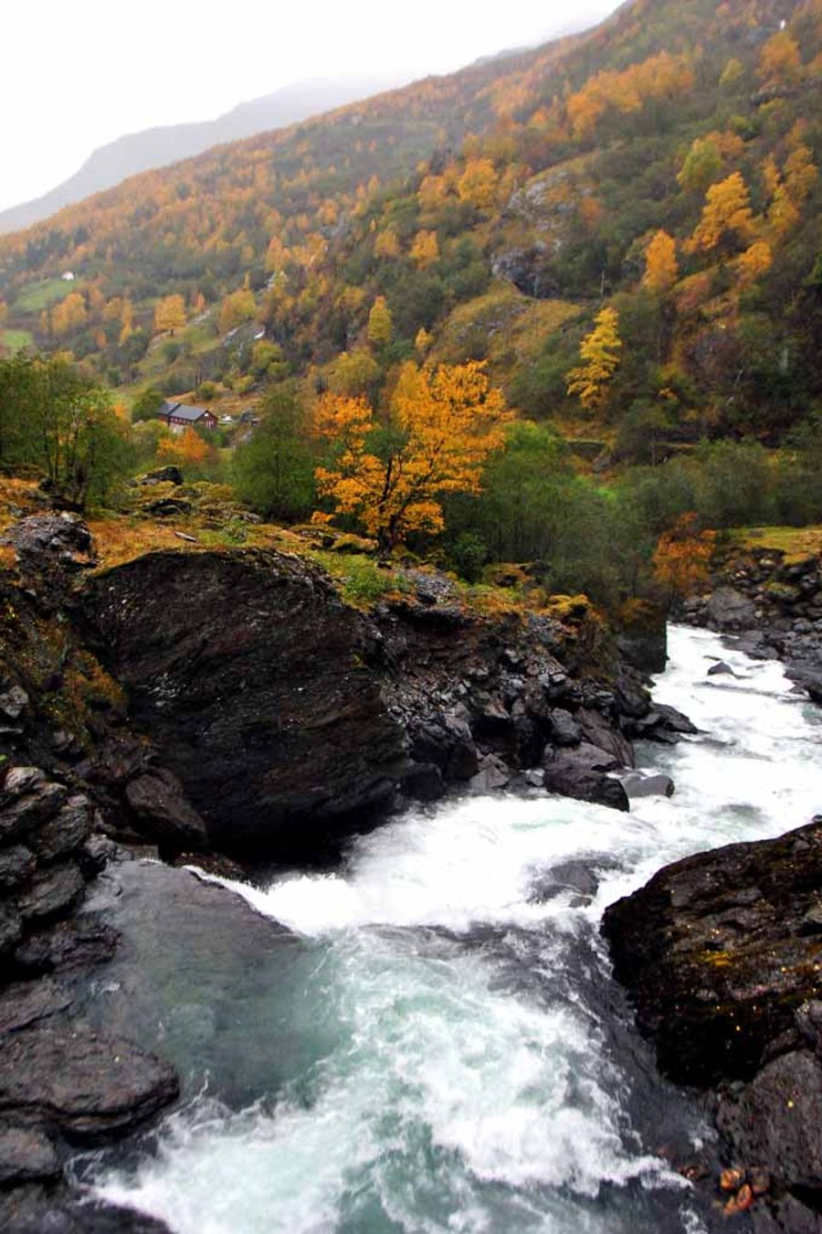 Waterfall Flamsdalen Valley Flam Norway Photograph Print