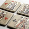 Ceramic Playing Card Coasters x 4