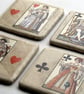 Ceramic Playing Card Coasters x 4