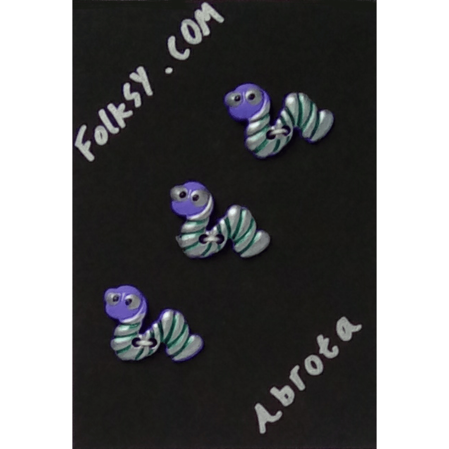 Caterpillar shaped buttons, purple