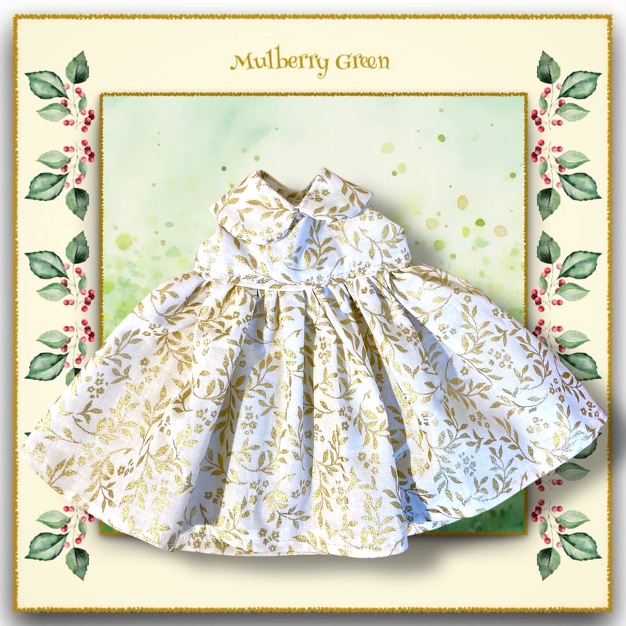 Golden Leaf Patterned Heirloom Dress