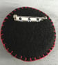 Hand Embroidered Black Cat Brooch - Image 3