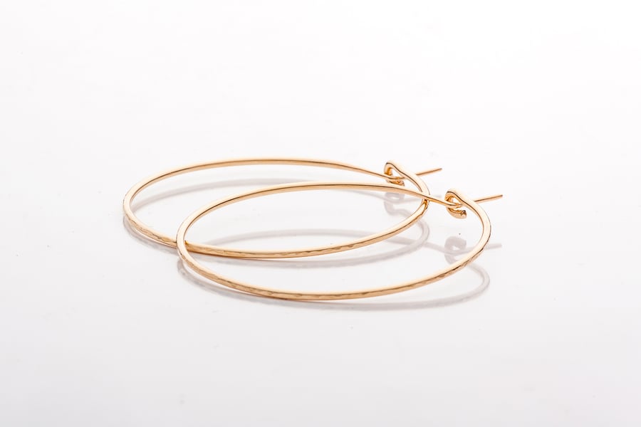 Handmade Gold Filled Medium Hoop Earrings 