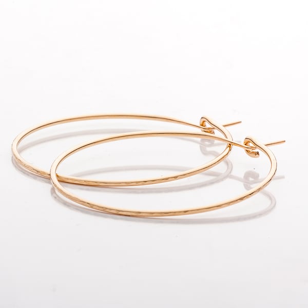 Handmade Gold Filled Medium Hoop Earrings 