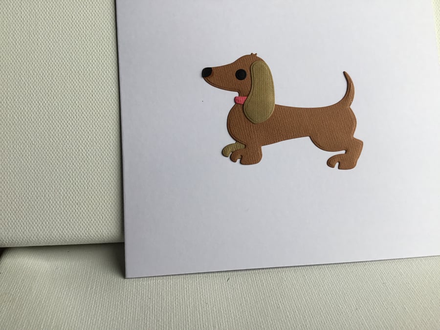 Any occasion card. Sausage dog card. CC389