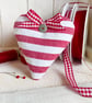 RED AND WHITE STRIPED HEART DECORATION - maxi size - Image 3