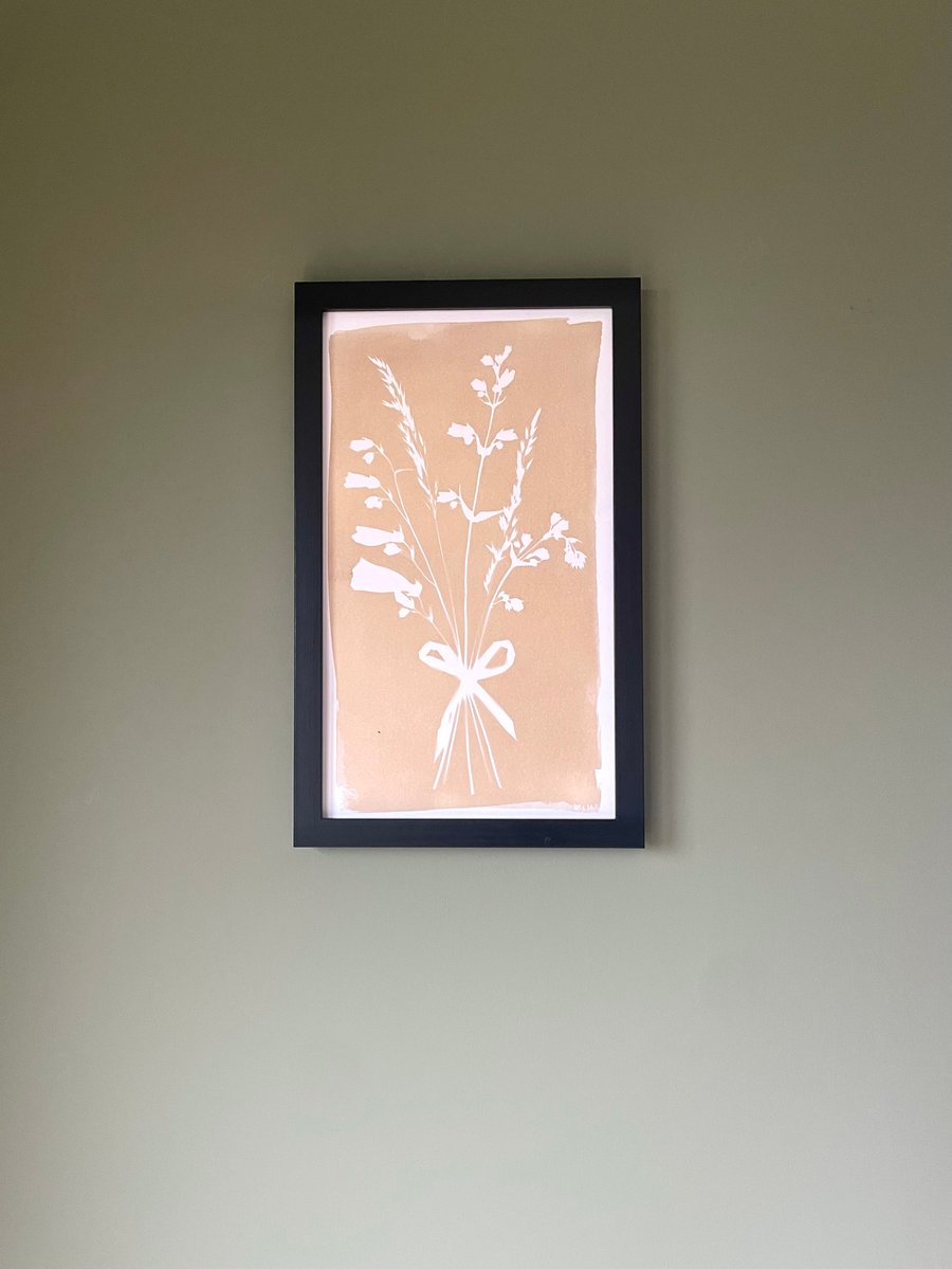 A Posy of Penstemon with Grasses Neutral