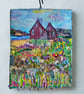 Textile Scottish landscape - old croft - eco gift - wall hanging - ready to hang - Image 5