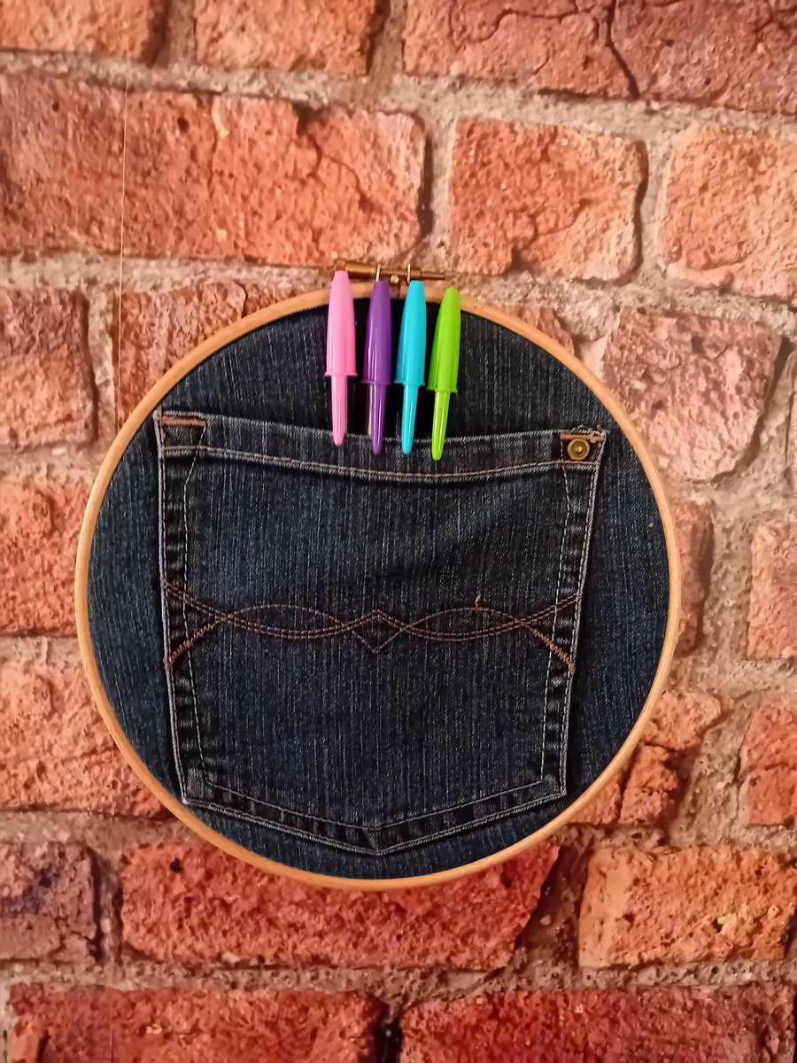 Handmade Denim Pocket Wall Hanging - Medium
