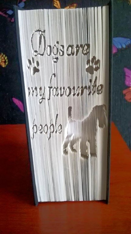 Dogs are my favourite people CUT & FOLD Book Folding Pattern - EMAILED PDF PATTE