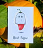 Funny food pun card, Ghost Pepper! Halloween card, Ghost card, Chilli spice love - Image 3