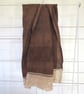 Hand Dyed Birch Brown Eco-Print Wool Gauze Scarf - Image 5