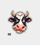 Funny Vinyl Sticker For Adults - Grumpy Judgy Cow Face