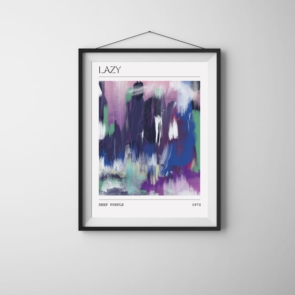 Music Poster Deep Purple - Lazy Abstract Art Print Song Sound Painting