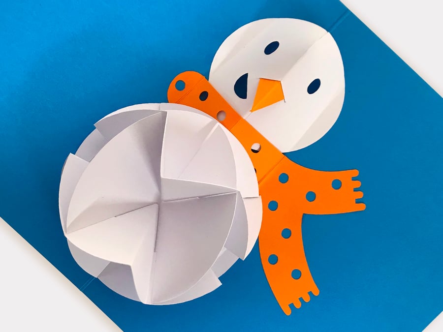 Pop-up snowman 3D Christmas card