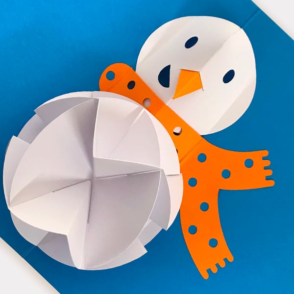 Pop-up snowman 3D Christmas card