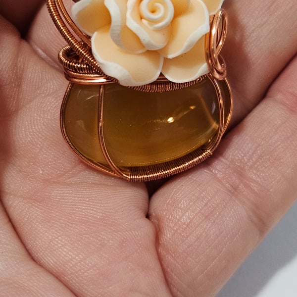 Bloom Honey Calcite Pendant