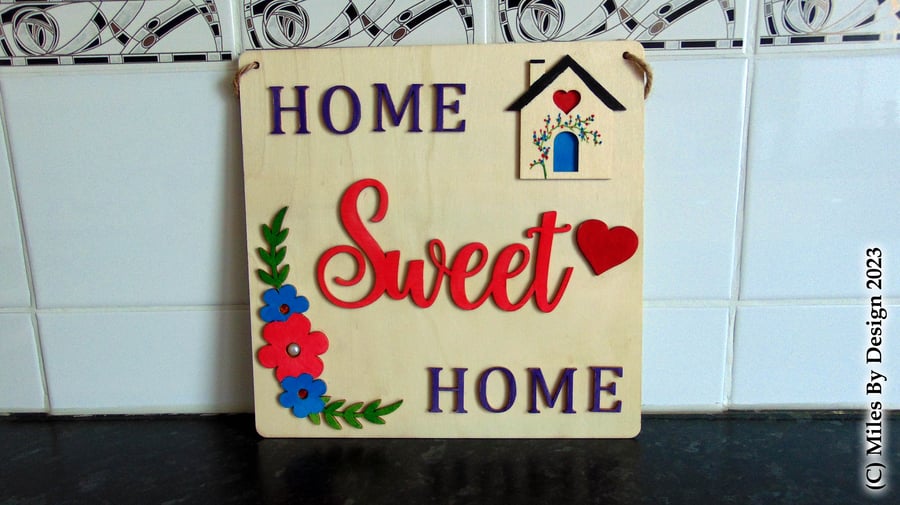 Home Sweet Home Hanging Wooden Sign