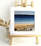 Golden Beach Textile Art, Mounted Wall Art, Seascape