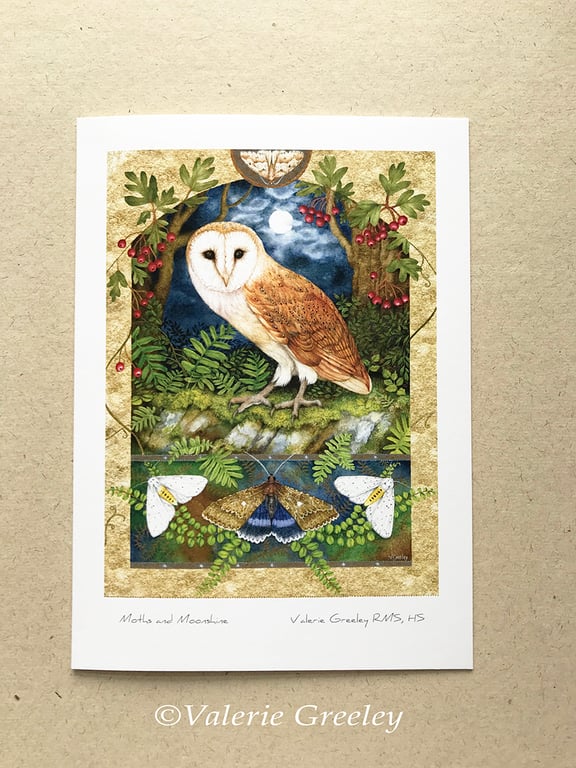 Moths and Moonshine card by Valerie Greeley