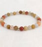 Frosted golden jade gemstone stretch bracelet  - Image 10