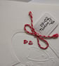  Valentine Card - 14.02 Thinking of You Embossed Heart & Cat with flowers  - Image 4