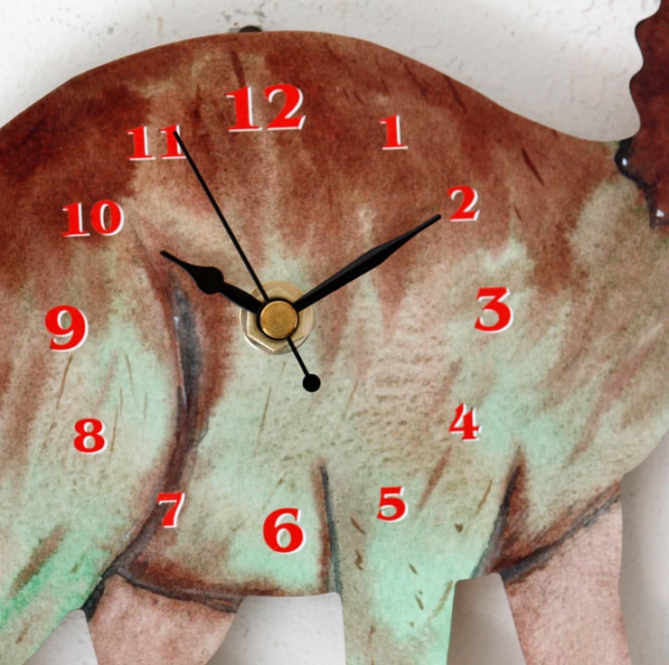 Dinosaur (Triceratops) Wall Clock - a prehistor... - Folksy