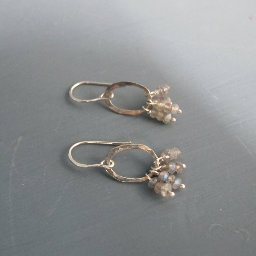 Labradorite Bead & Sterling Silver Drop Earrings