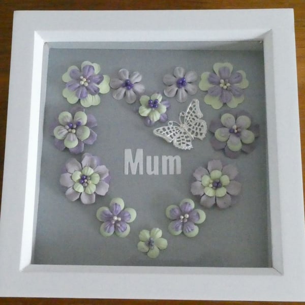 Sale - Mum Box Frame Gift - Purple & Lime