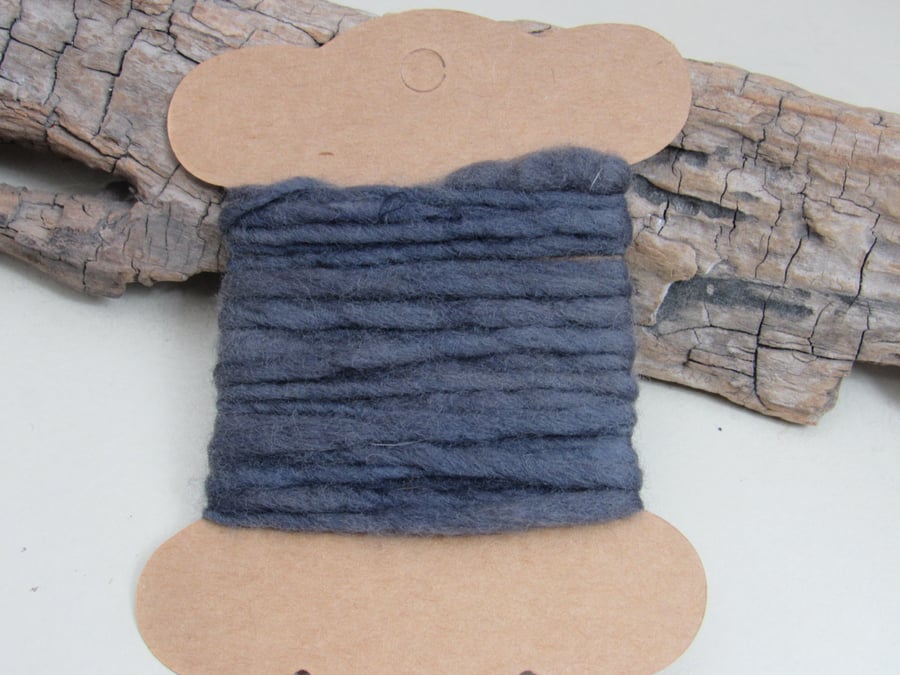 2.5m Hand Dyed Natural Logwood Dye Purple Handspun Corriedale Yarn