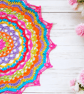 Large, bright crochet mandala doily table mat - Image 5