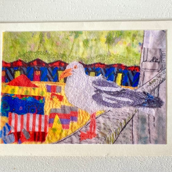 Seagull Art Print,  Hand made Greeting Card