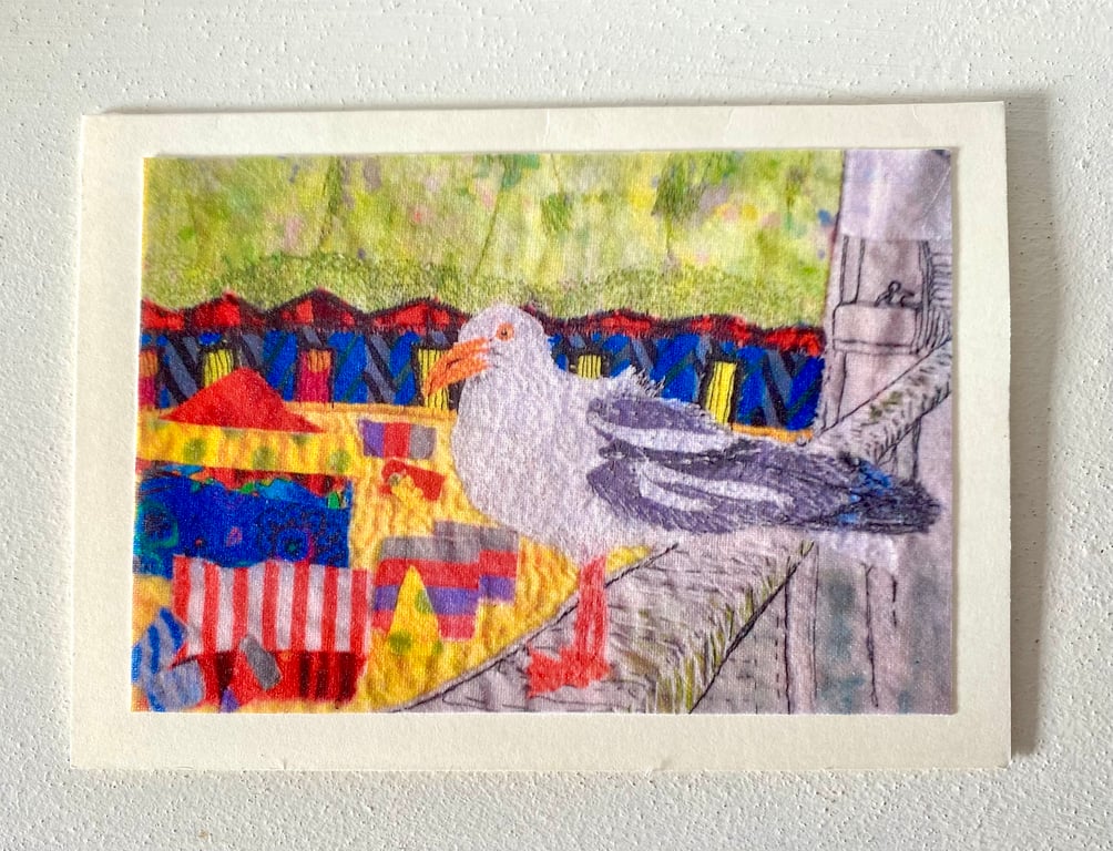 Seagull Art Print,  Hand made Greeting Card